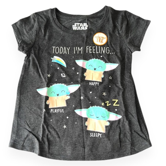 Star Wars 4T Today I'm Feeling with Grogu Mandalorian Collectible Black Tshirt - Picture 2 of 9